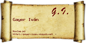Gayer Iván névjegykártya